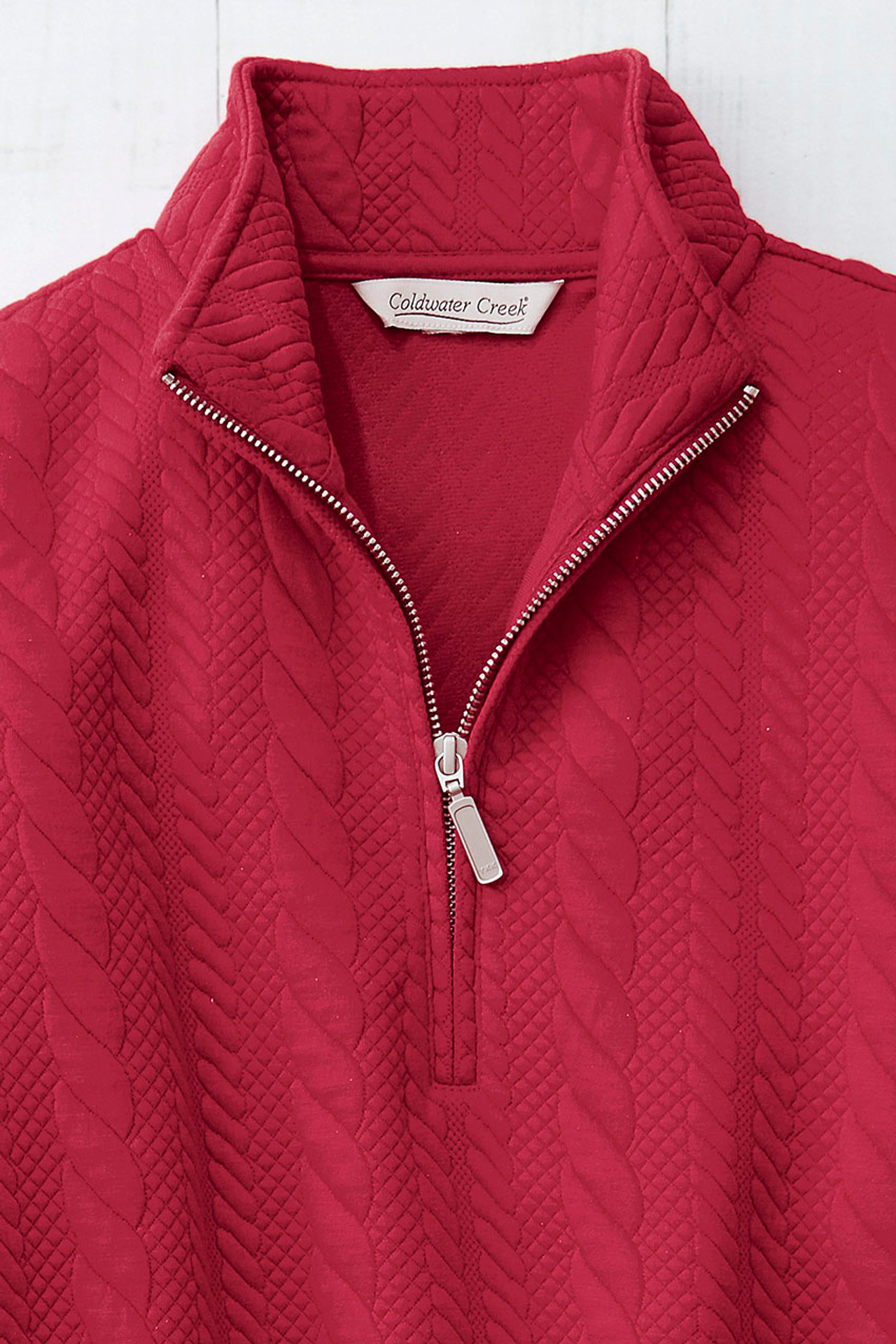 Cabled Quarter-Zip Tunic
