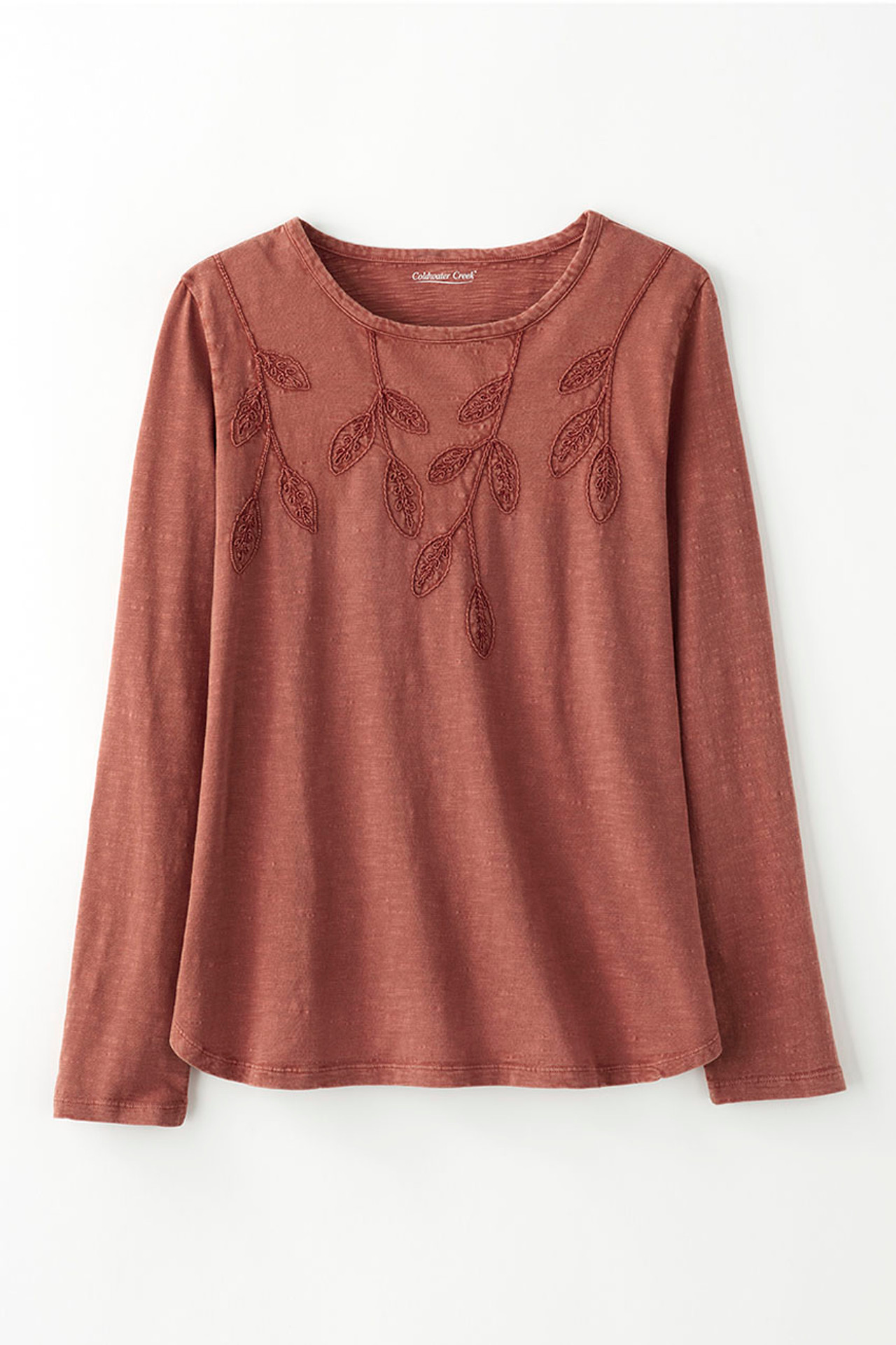 Leaf Embroidered Tee