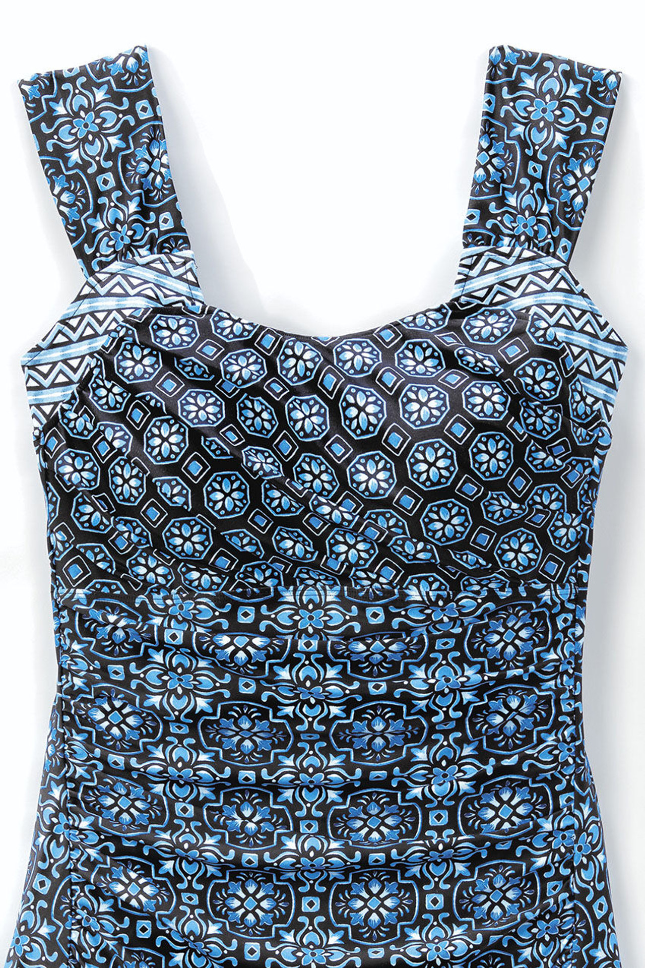 Sunlit Tile ShapeMe Ruched Bathing Suit