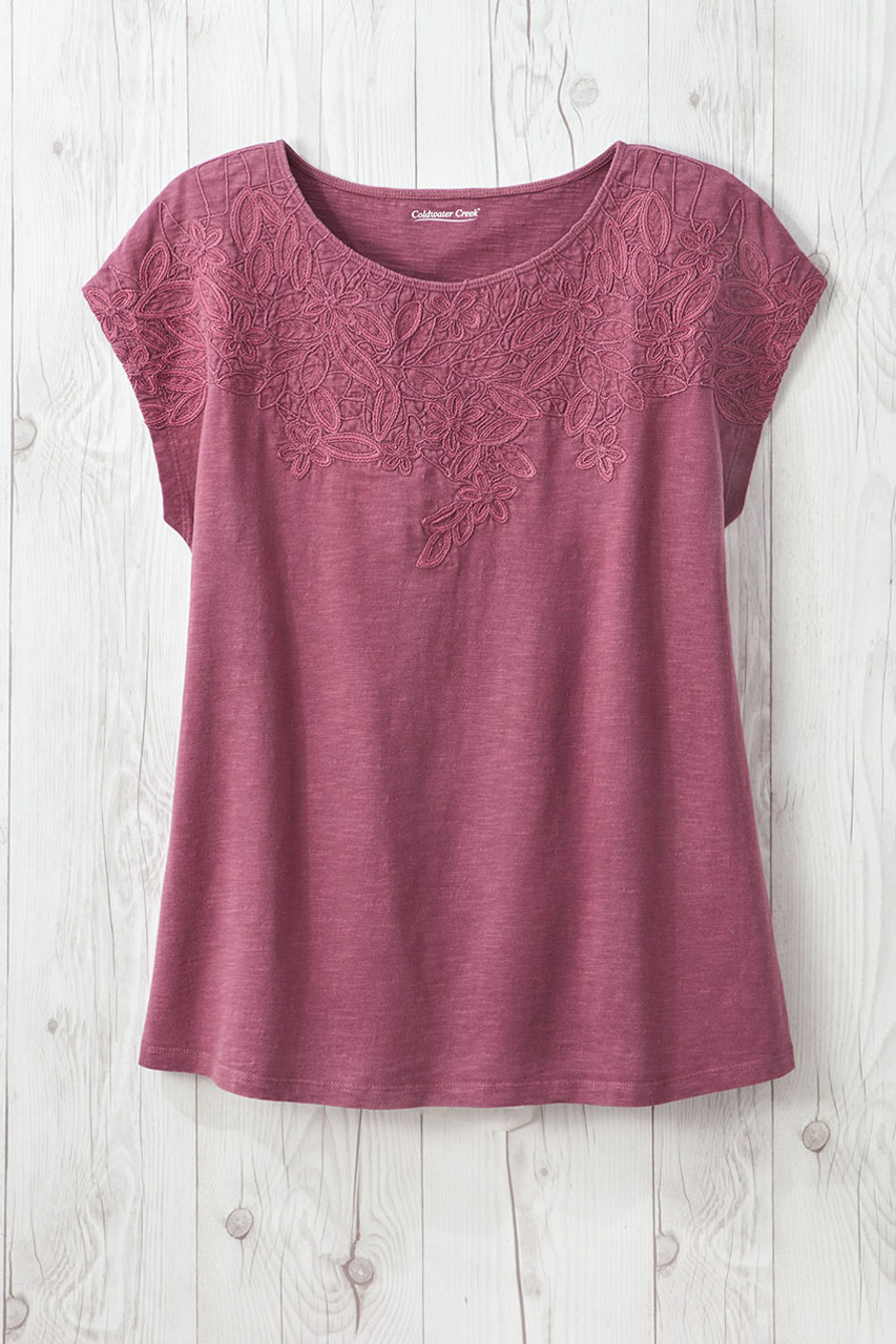 Precious Petals Embroidered Tee