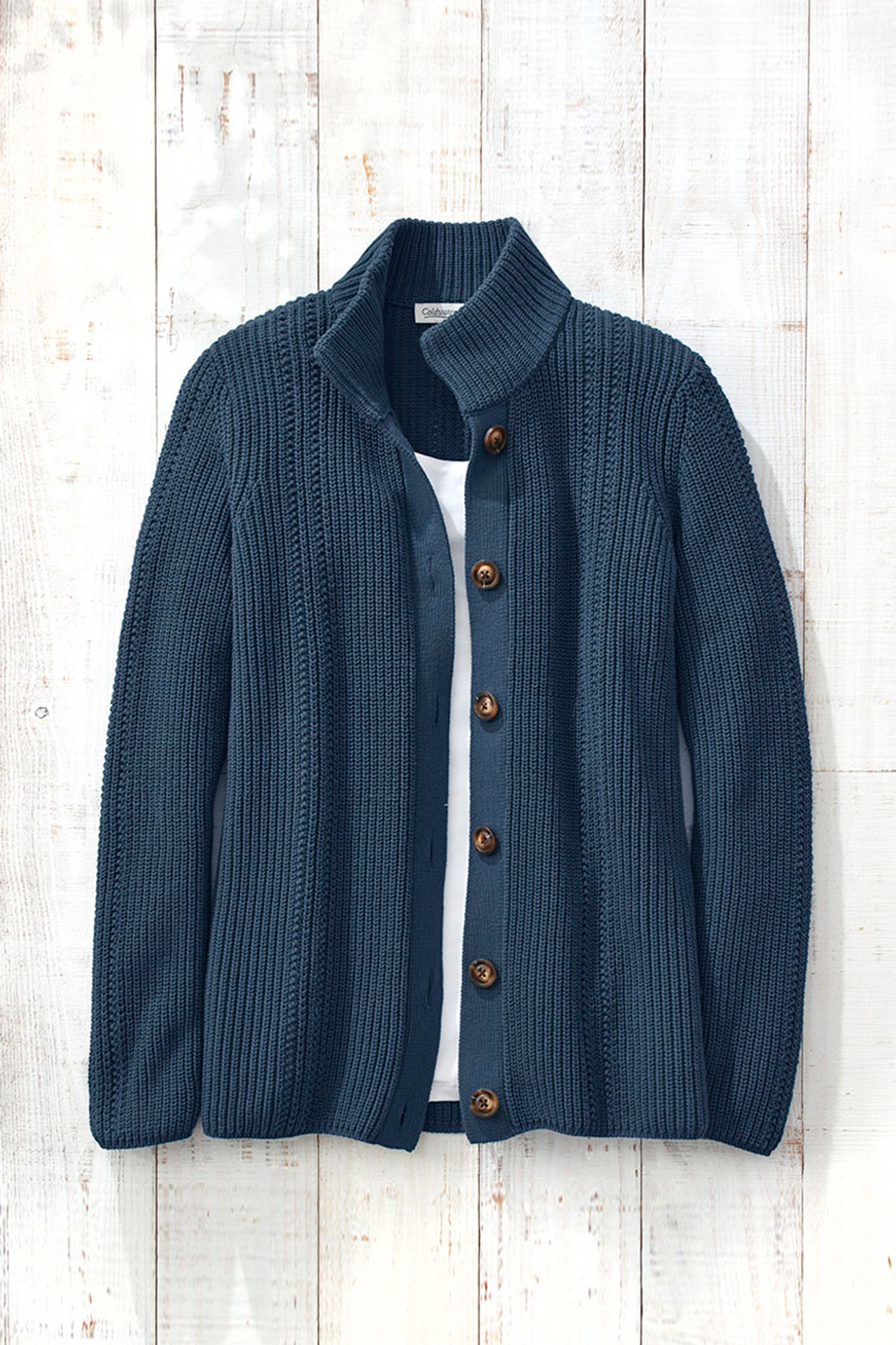 Shaker Detail Button Cardigan