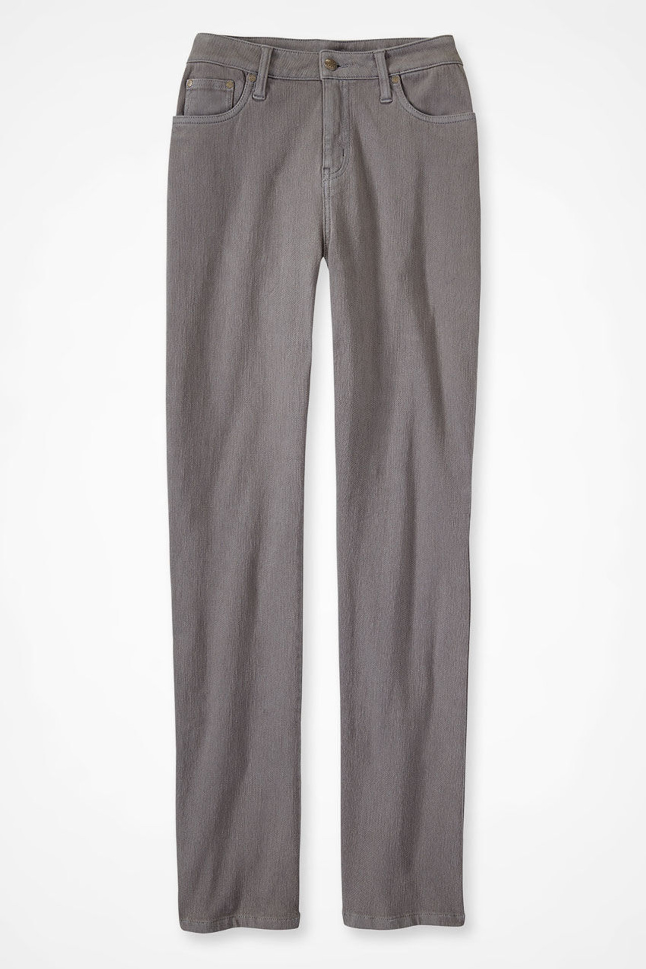 Knit High Rise Straight-Leg Jeans