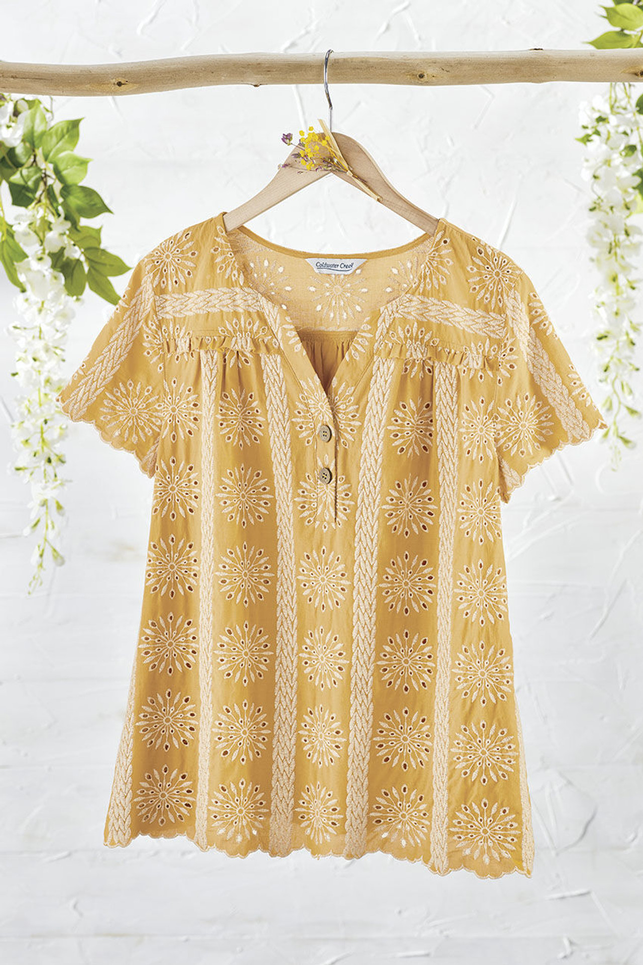 Wayward Daisies Eyelet Blouse