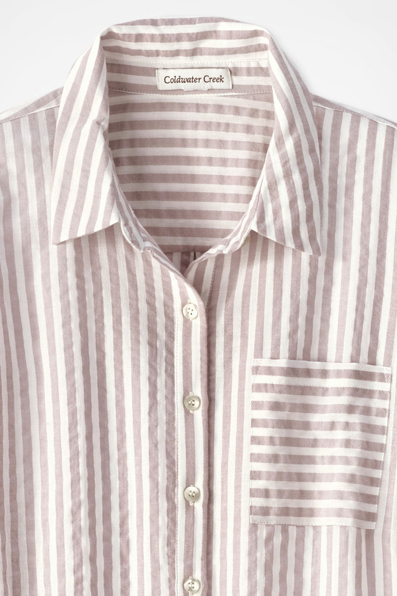 Crinkle Cotton Striped Long-Sleeve Shirt
