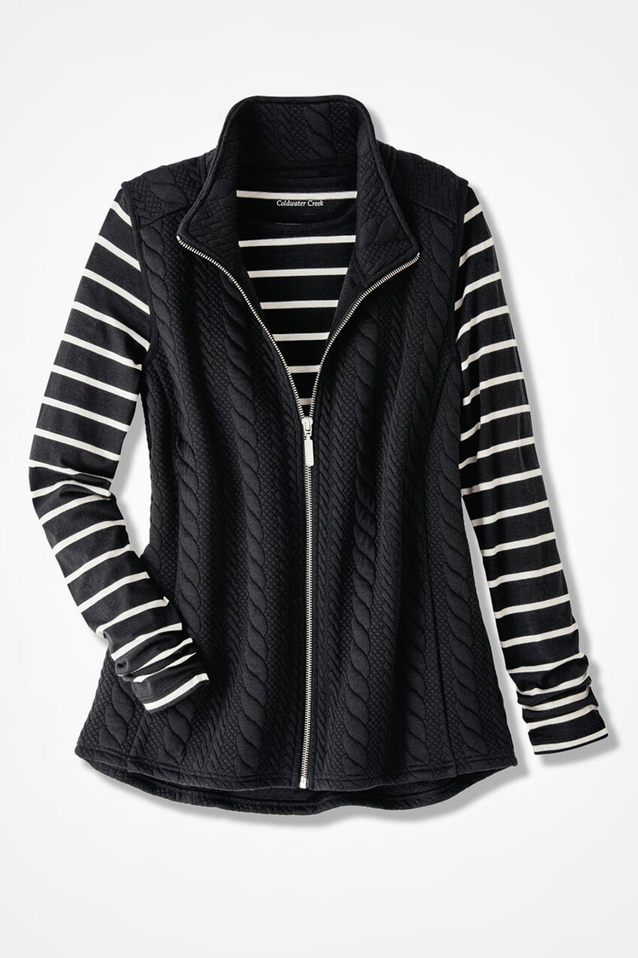Curved Hem Cable Vest