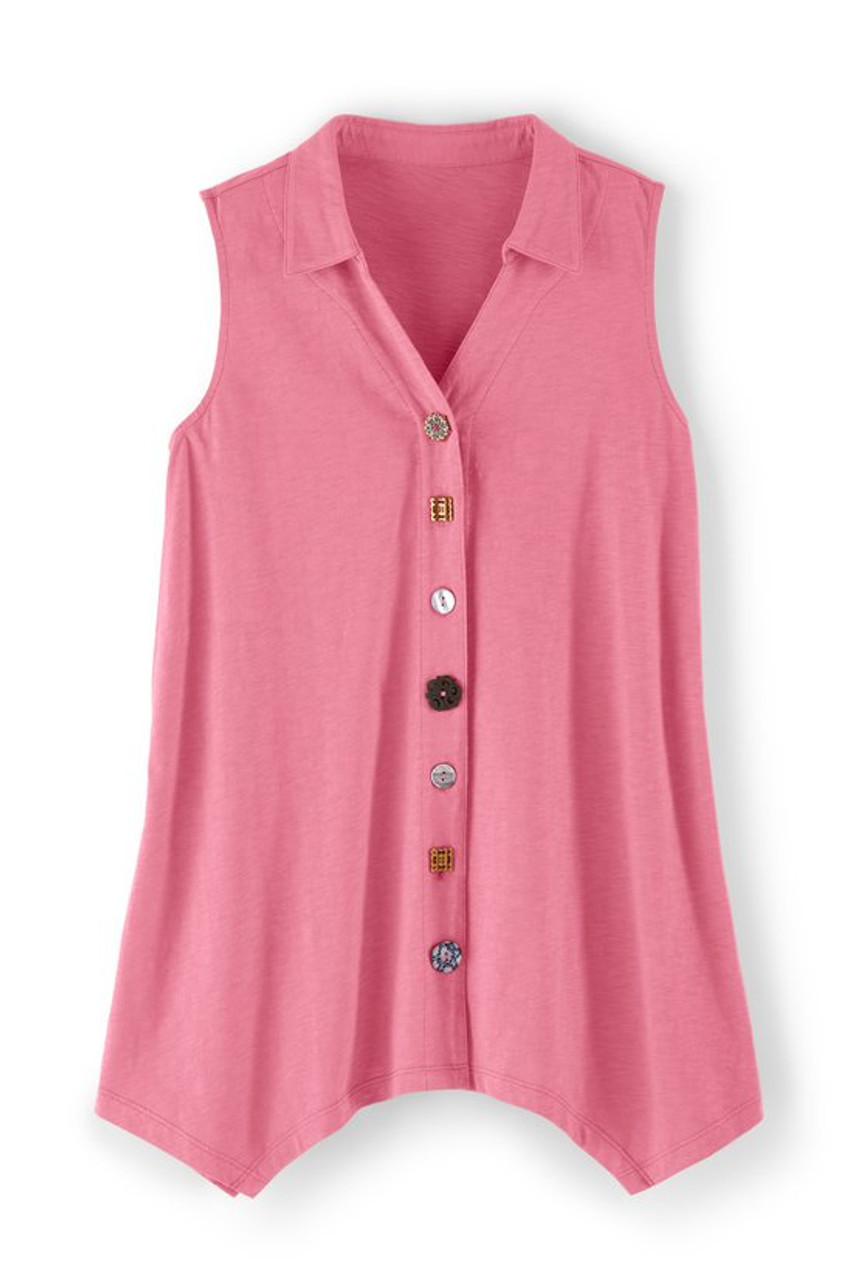 Danielle Button Sleeveless Tunic