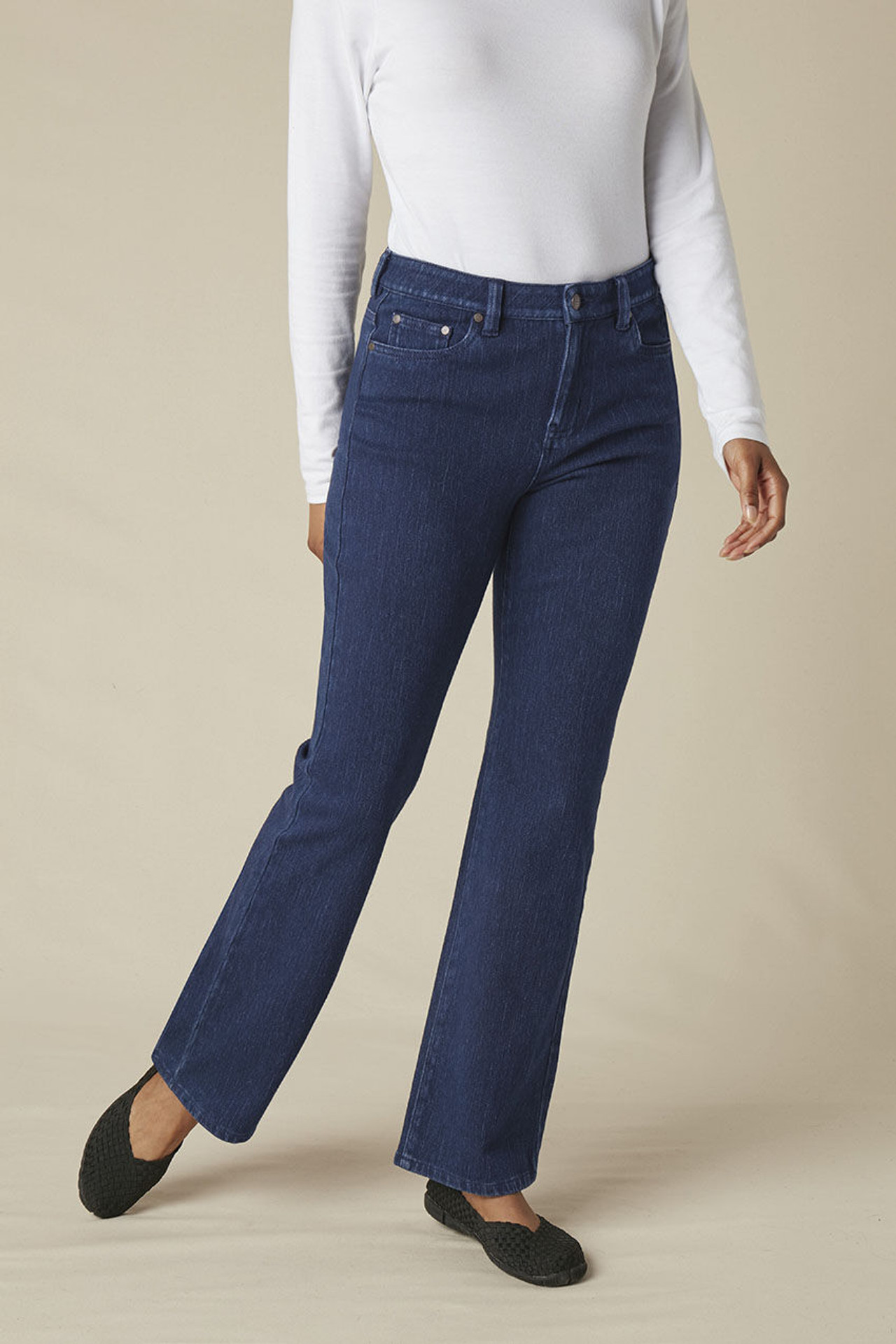 Knit Mid Rise Bootcut Jeans