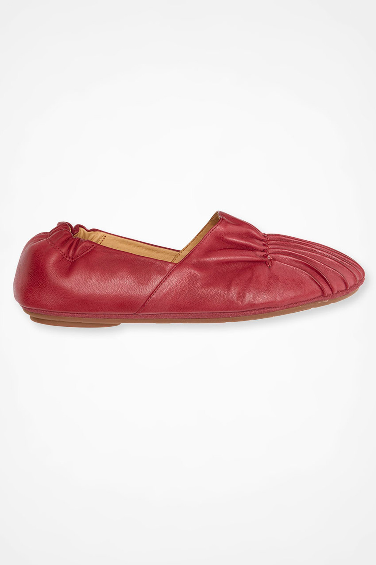 Pintuck Leather Flats