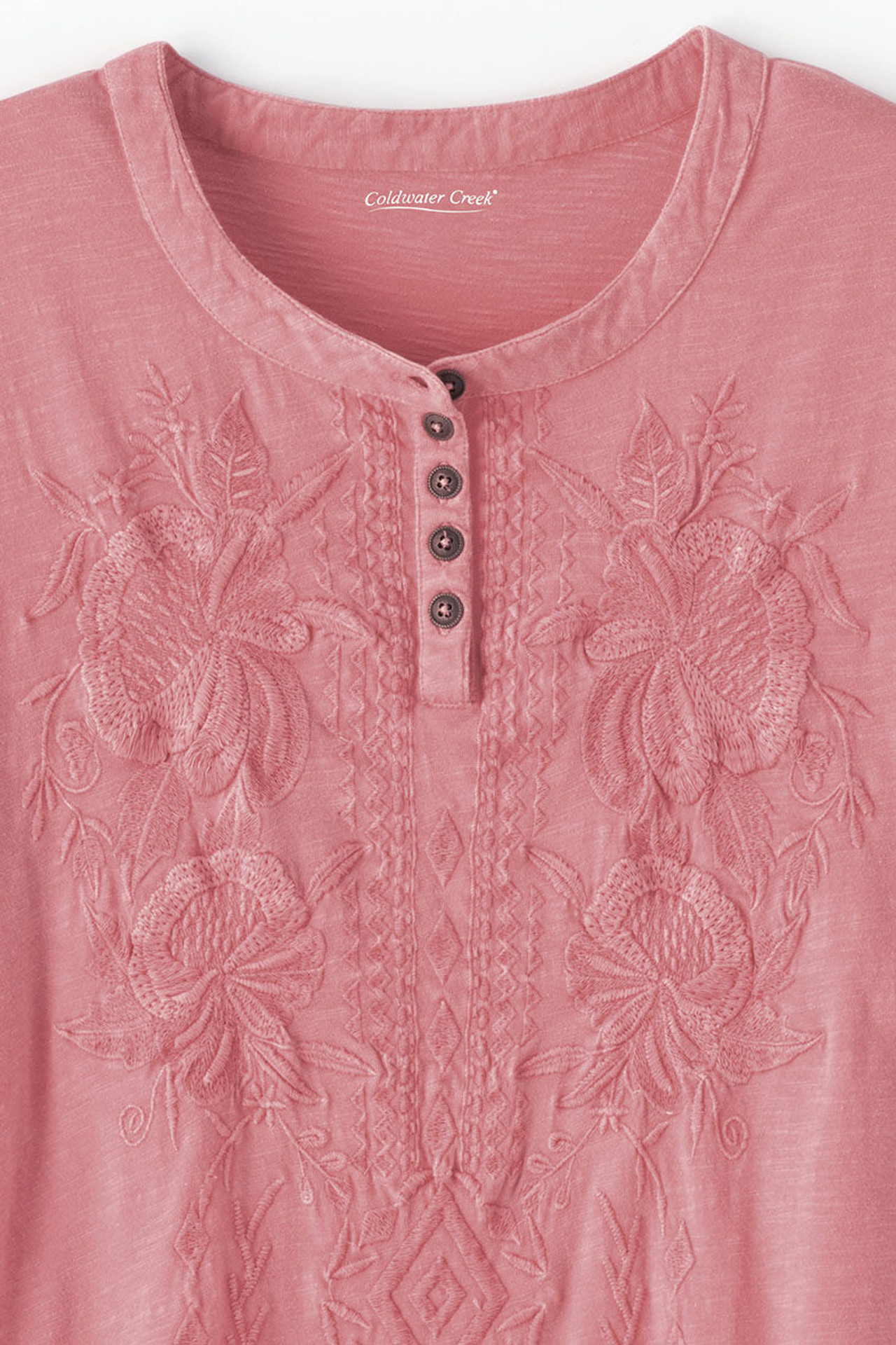 Tonal Embroidered Swing Tee