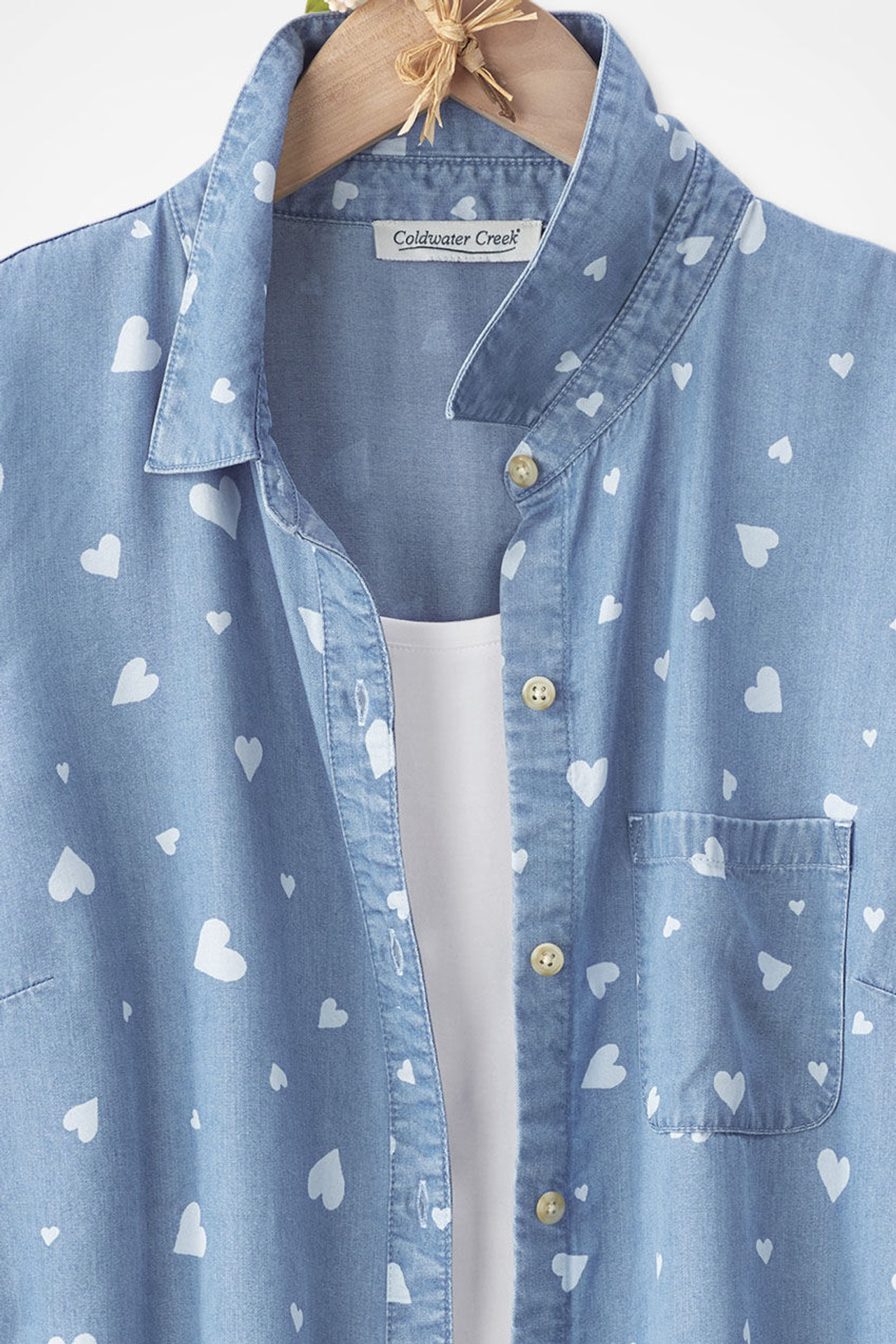 Scattered Hearts Tencel? Big Shirt