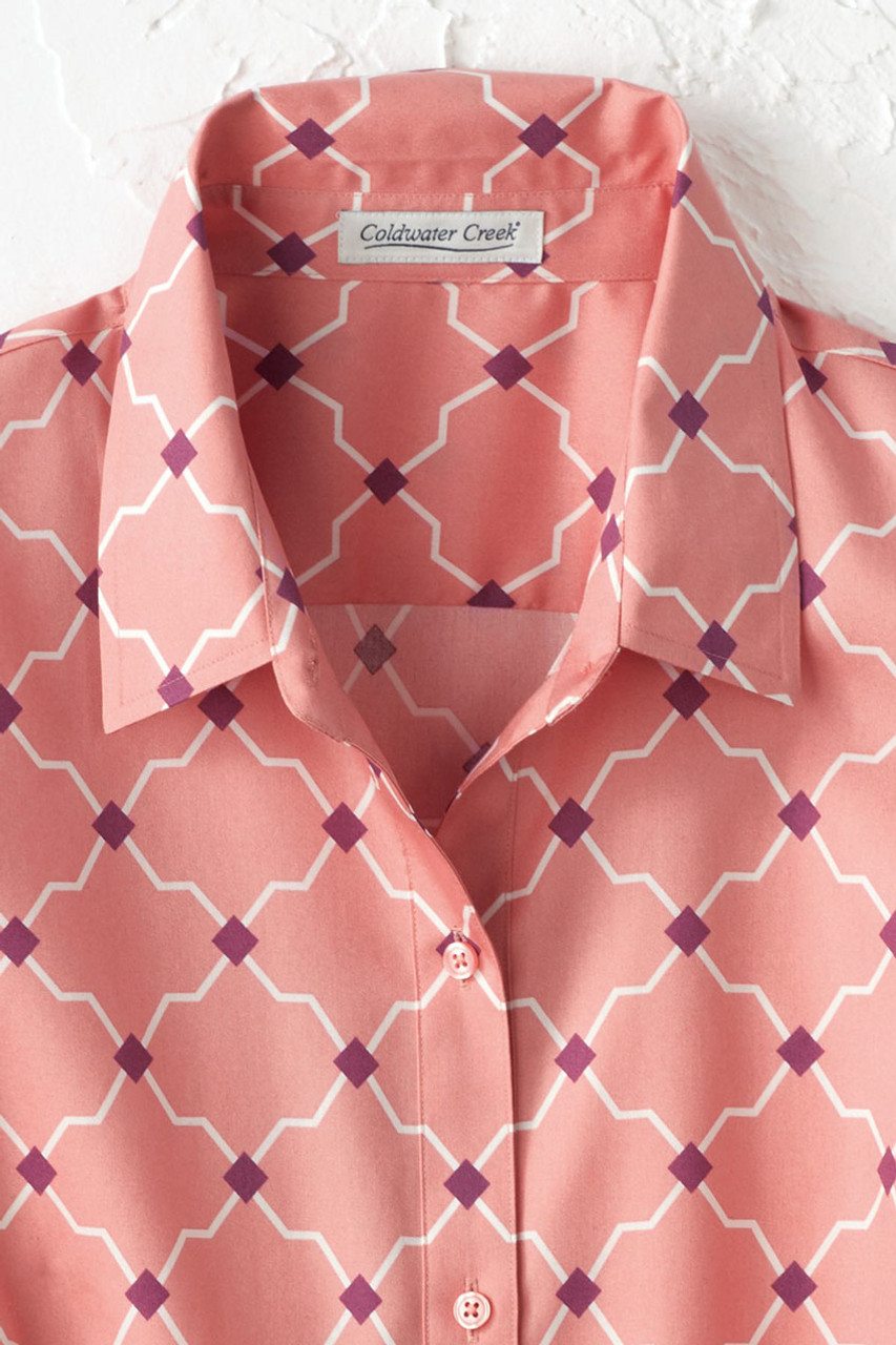 Timeless Trellis 3/4-Sleeve No-Iron Shirt