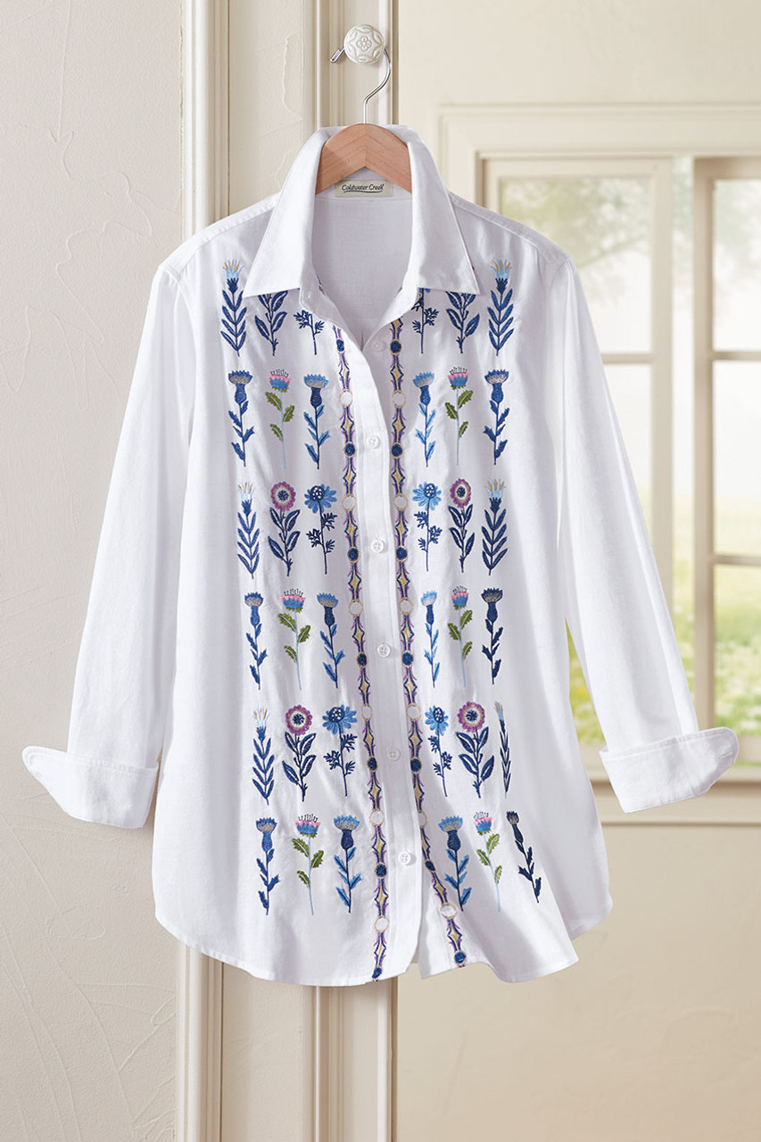 Wild Indigo Embroidered Big Shirt
