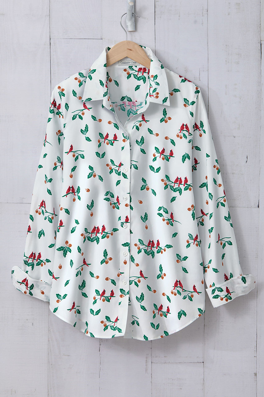 Scarlet Songbird No-Iron Shirt