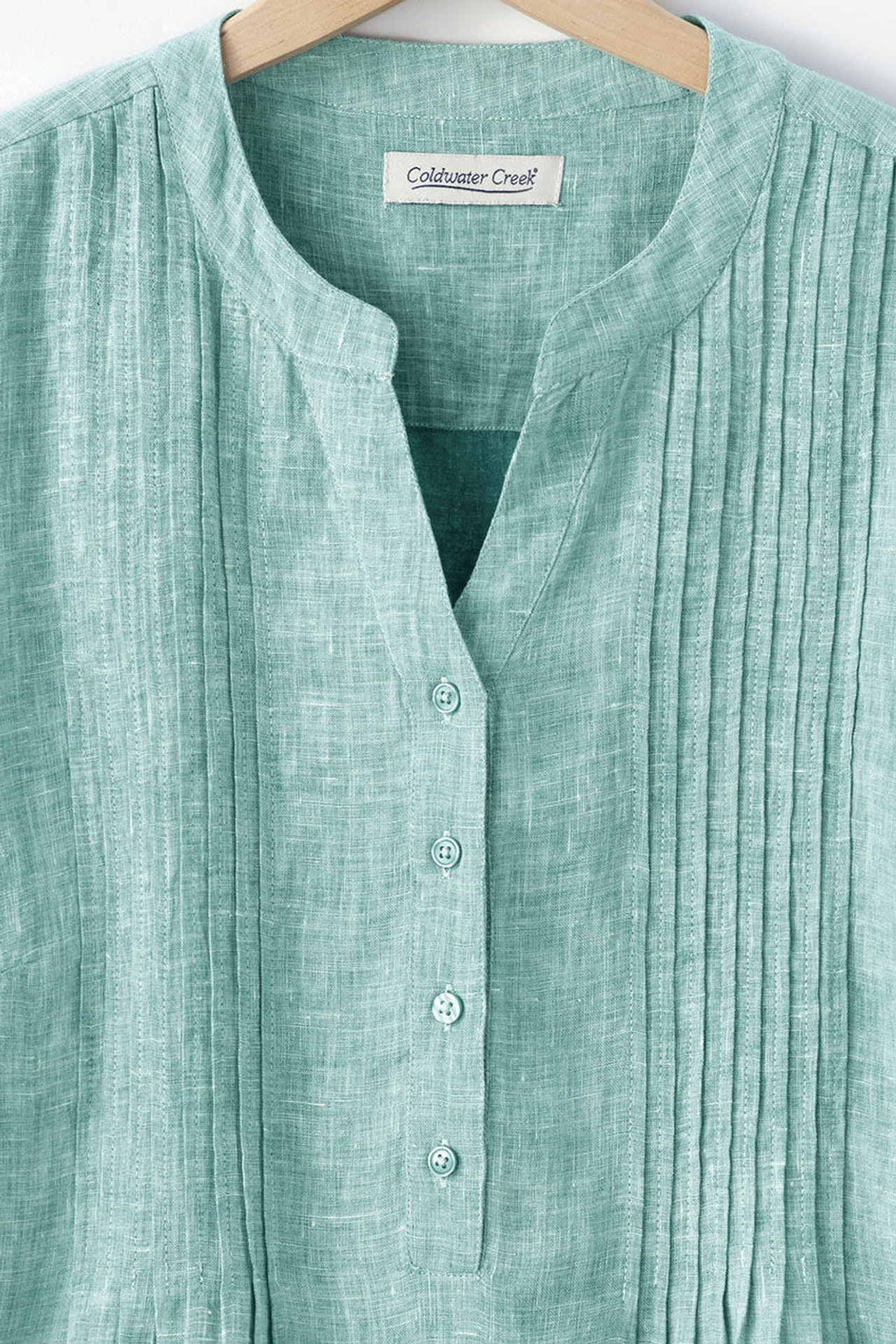 S/S Linen Tuck & Release Blouse