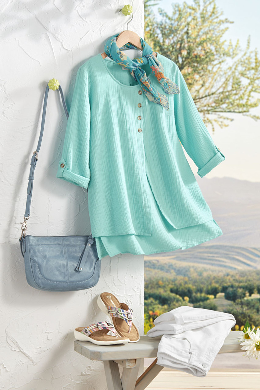 Light as Air Gauze Pullover Tunic Top