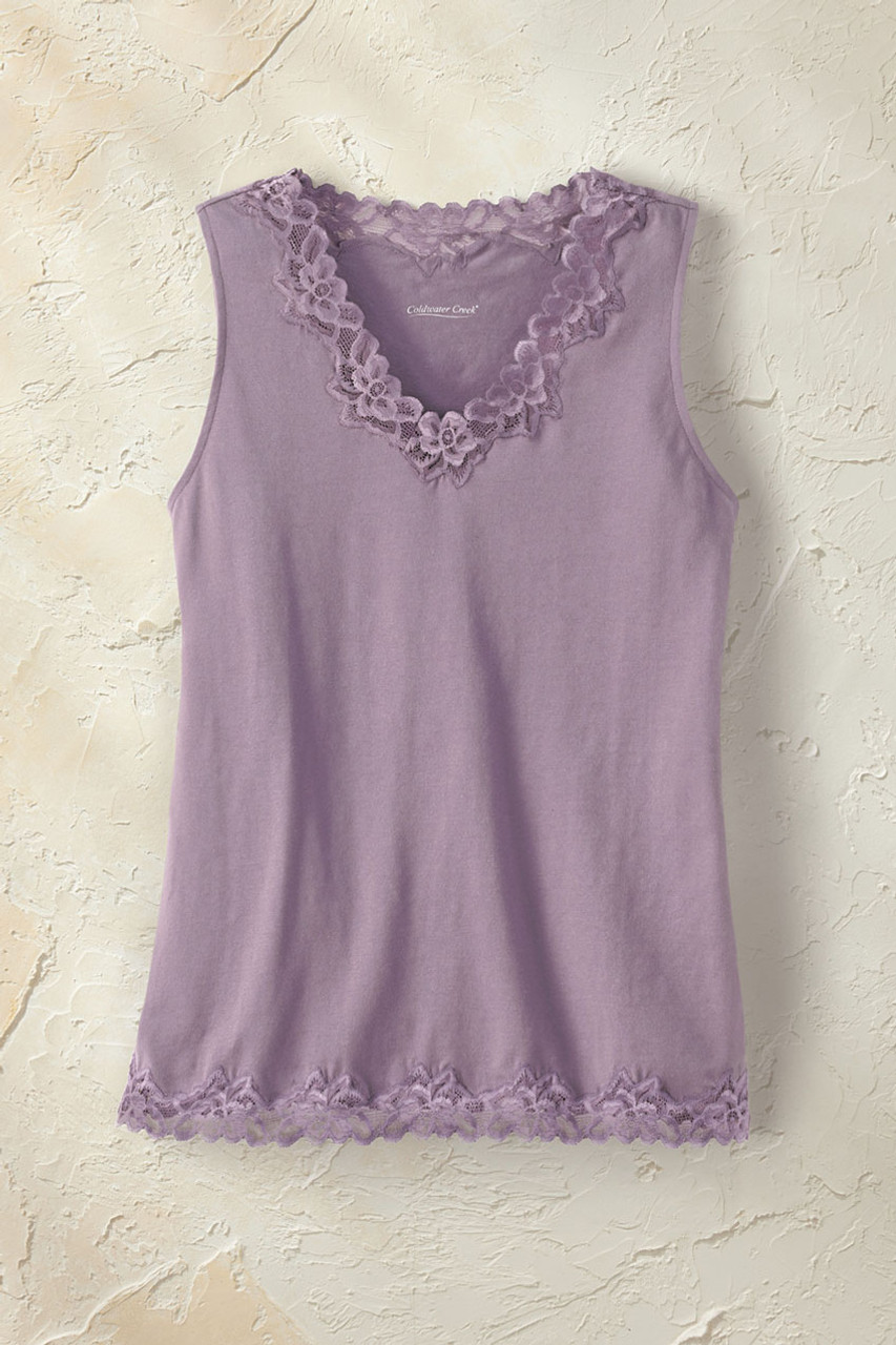 Longer Length Double Lace Tank