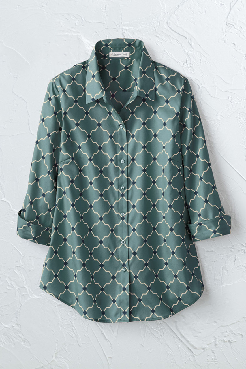 Timeless Trellis 3/4-Sleeve No-Iron Shirt