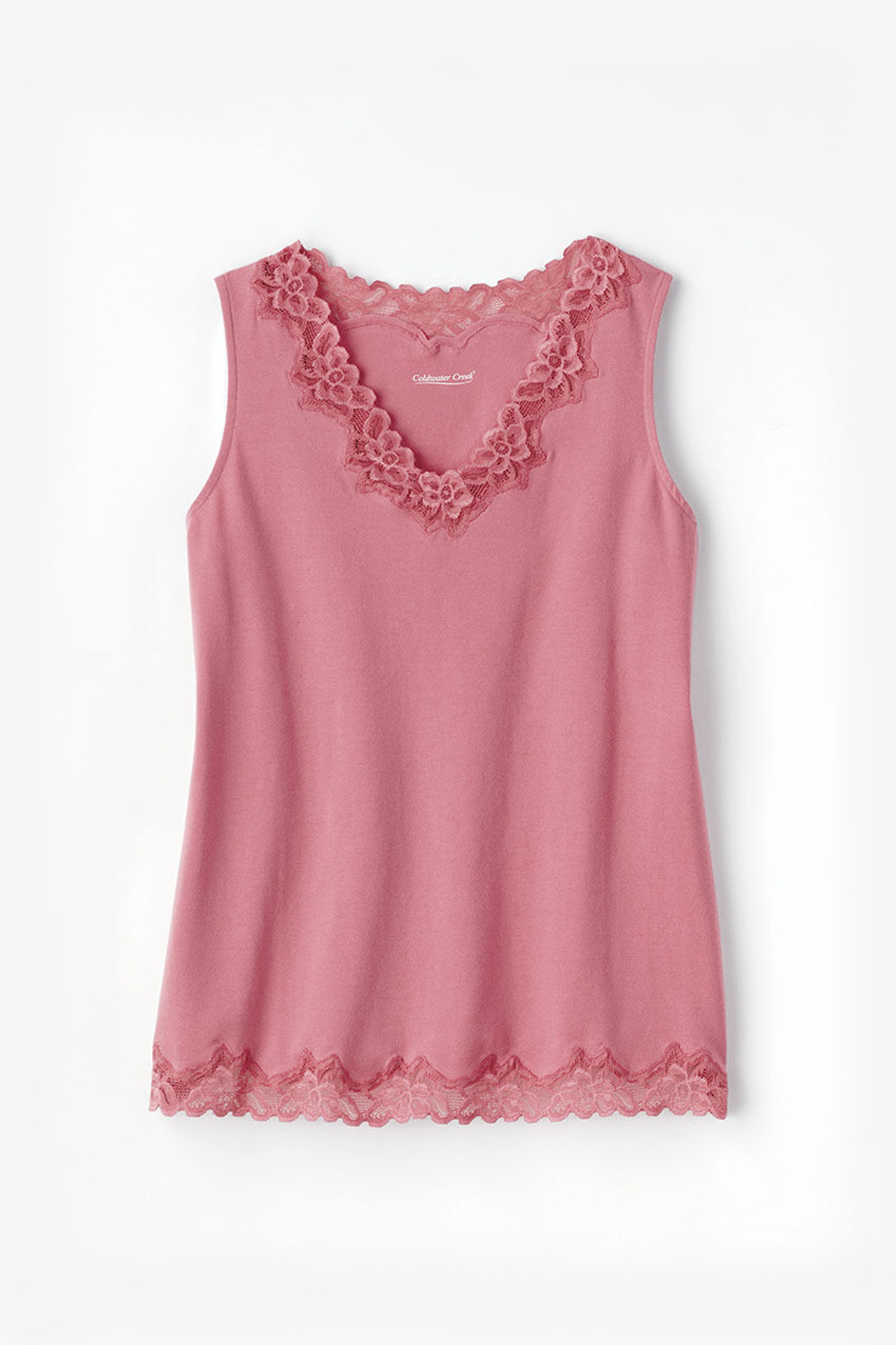 Longer Length Double Lace Tank