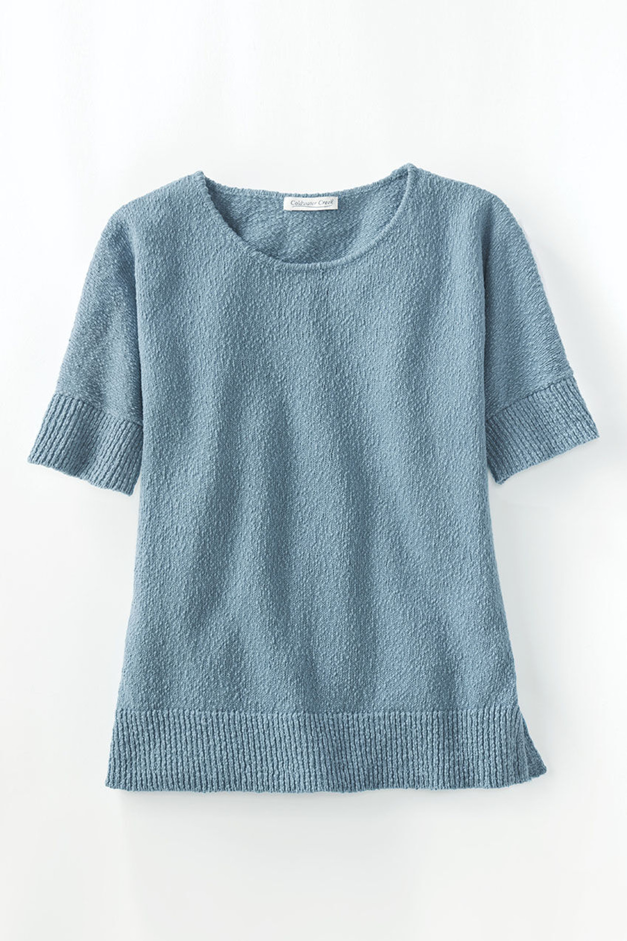 Cotton Slub Scoopneck Sweater