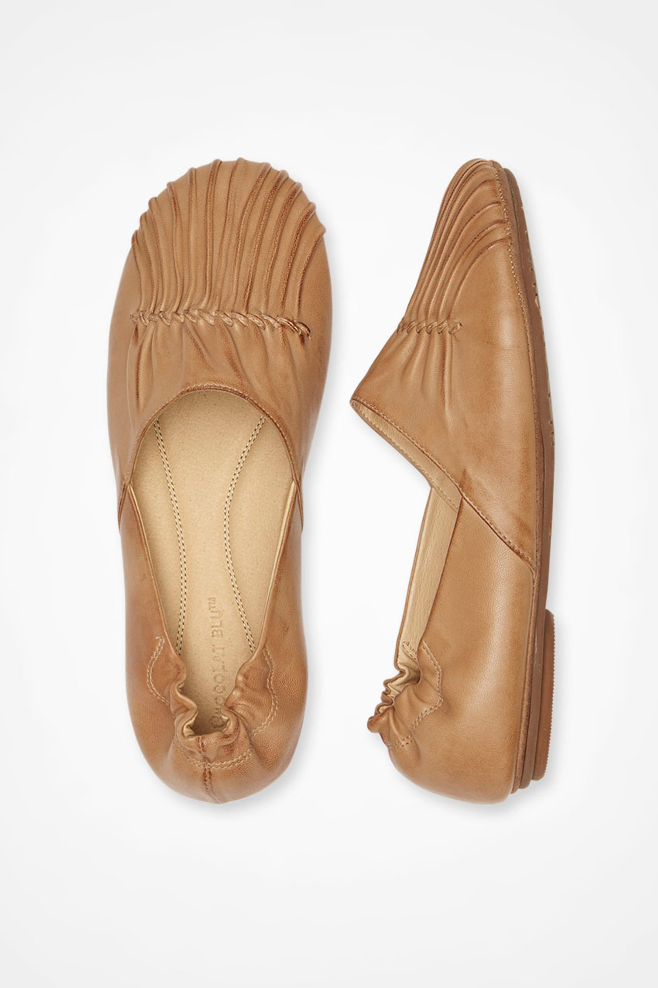 Pintuck Leather Flats