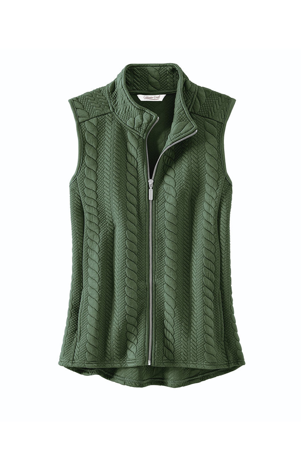 Curved Hem Cable Vest