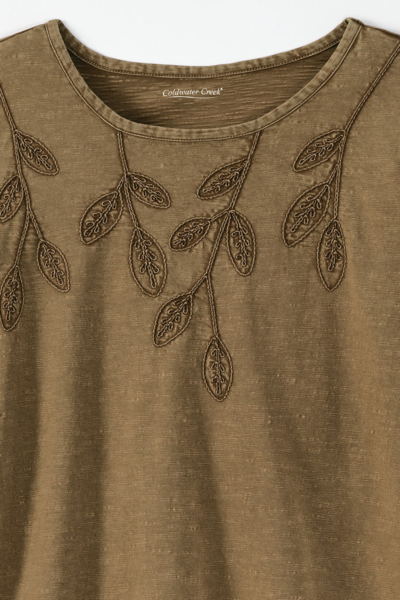 Leaf Embroidered Tee