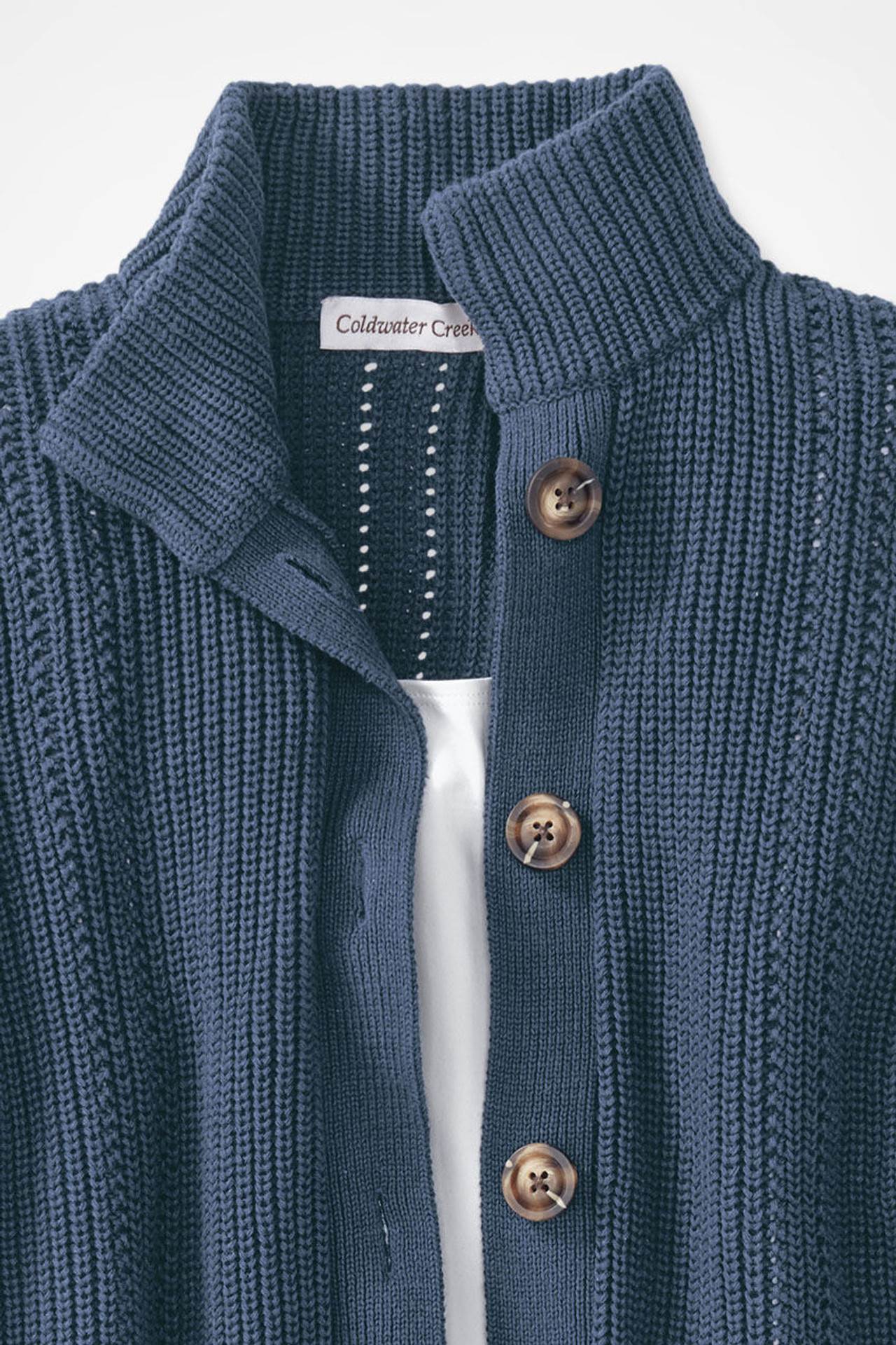 Shaker Detail Button Cardigan