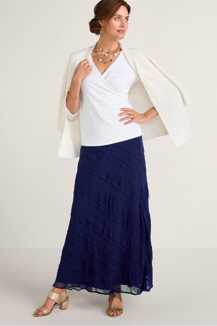 Silk Tiered Skirt