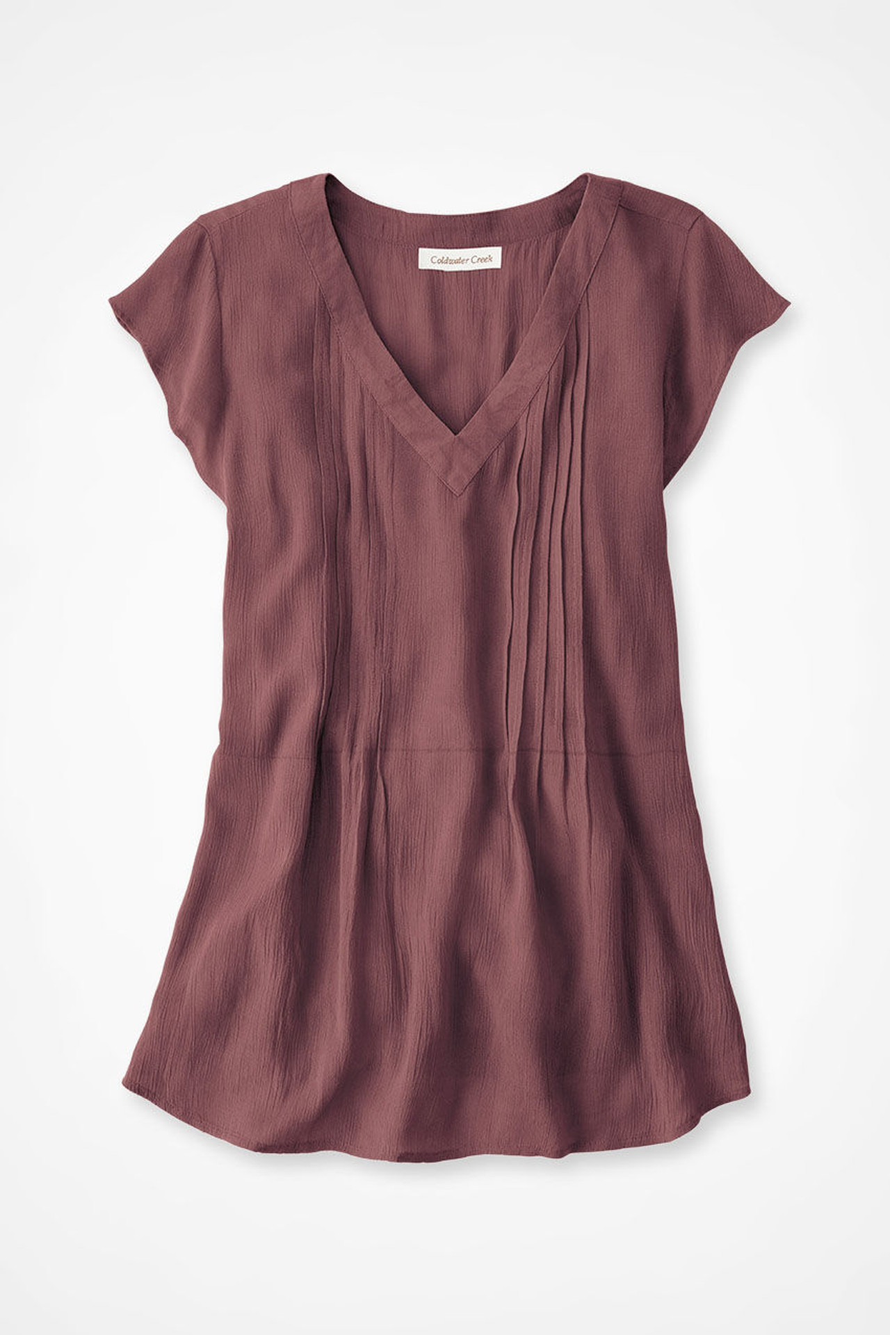 Solstice Tuck-and-Release Cap-Sleeve Blouse