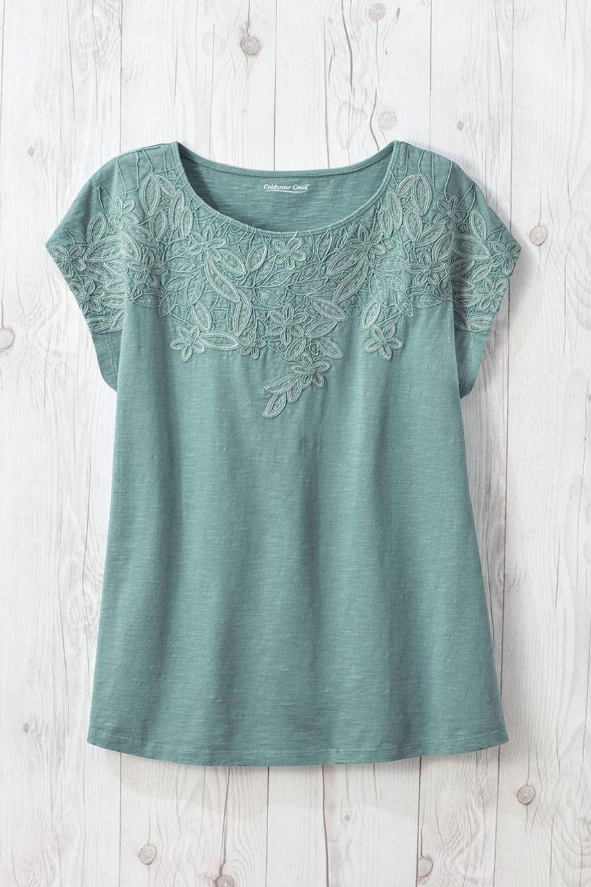 Precious Petals Embroidered Tee