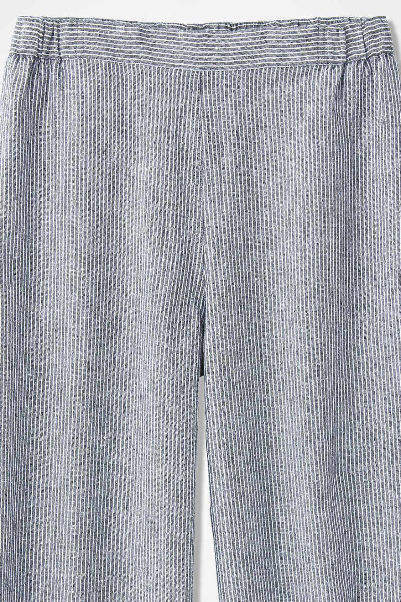 Striped Linen Wide-Leg Crops