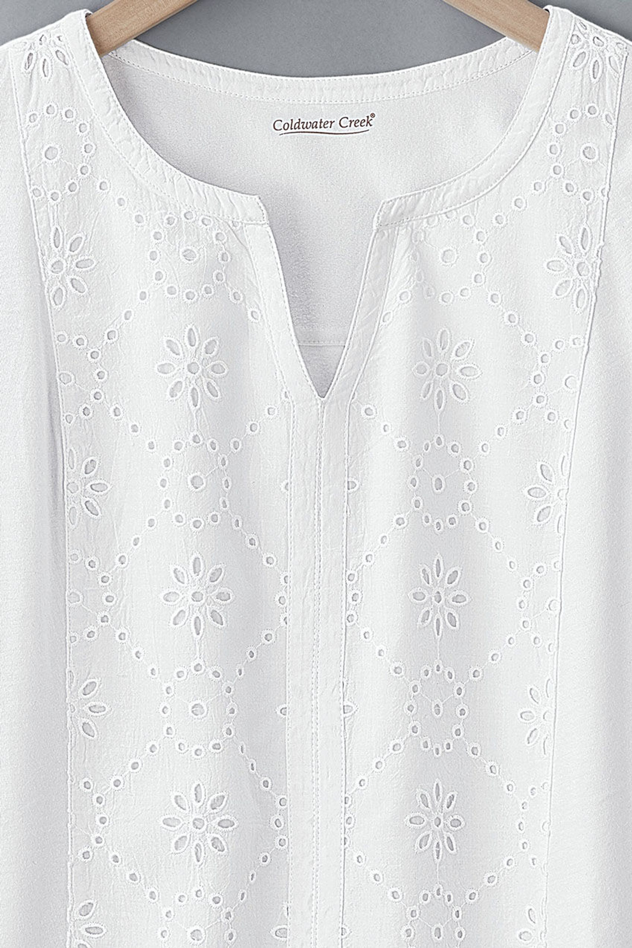 Eyelet Split-Neck Tunic