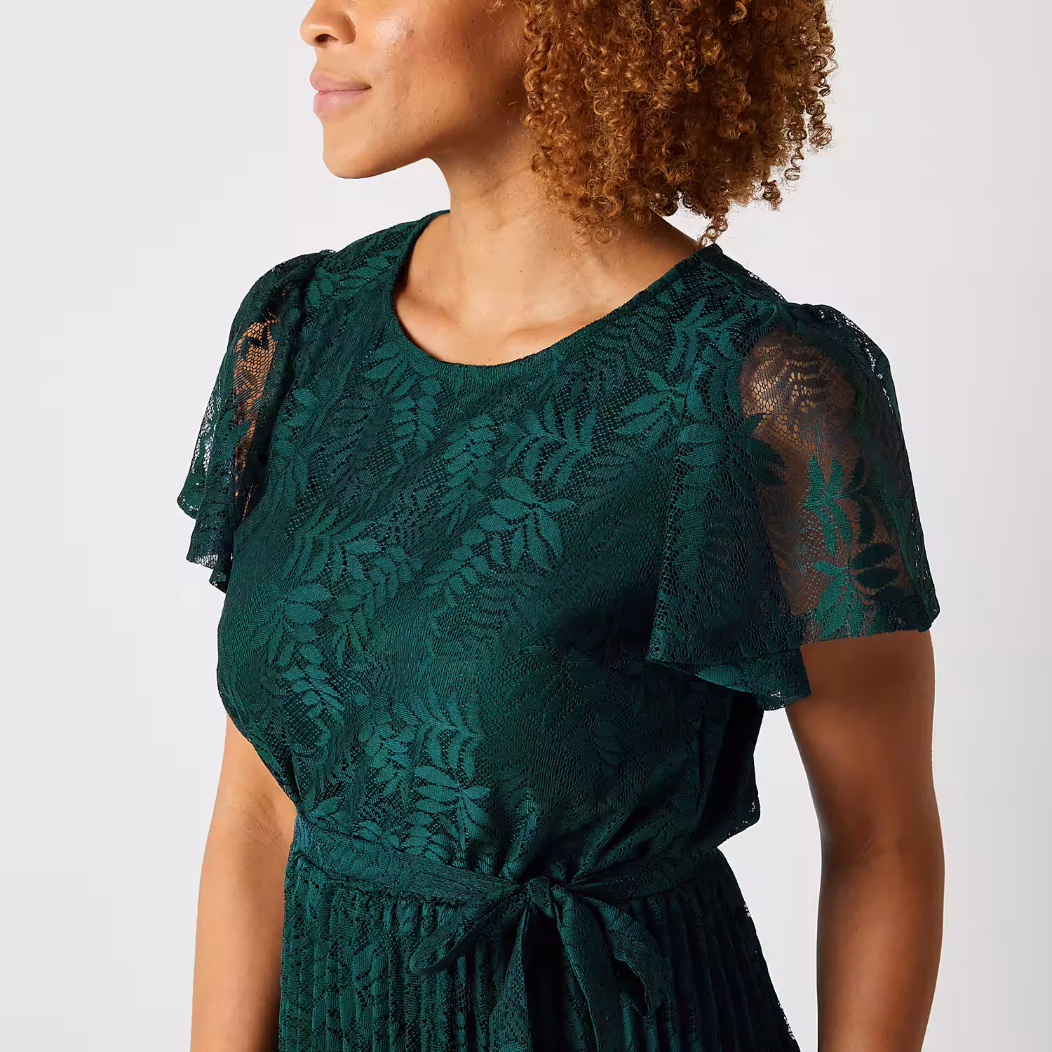 Studio 1 Short Sleeve Lace Fit + Flare Dress