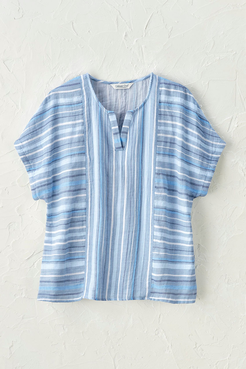 Artful Stripe Gauze Top