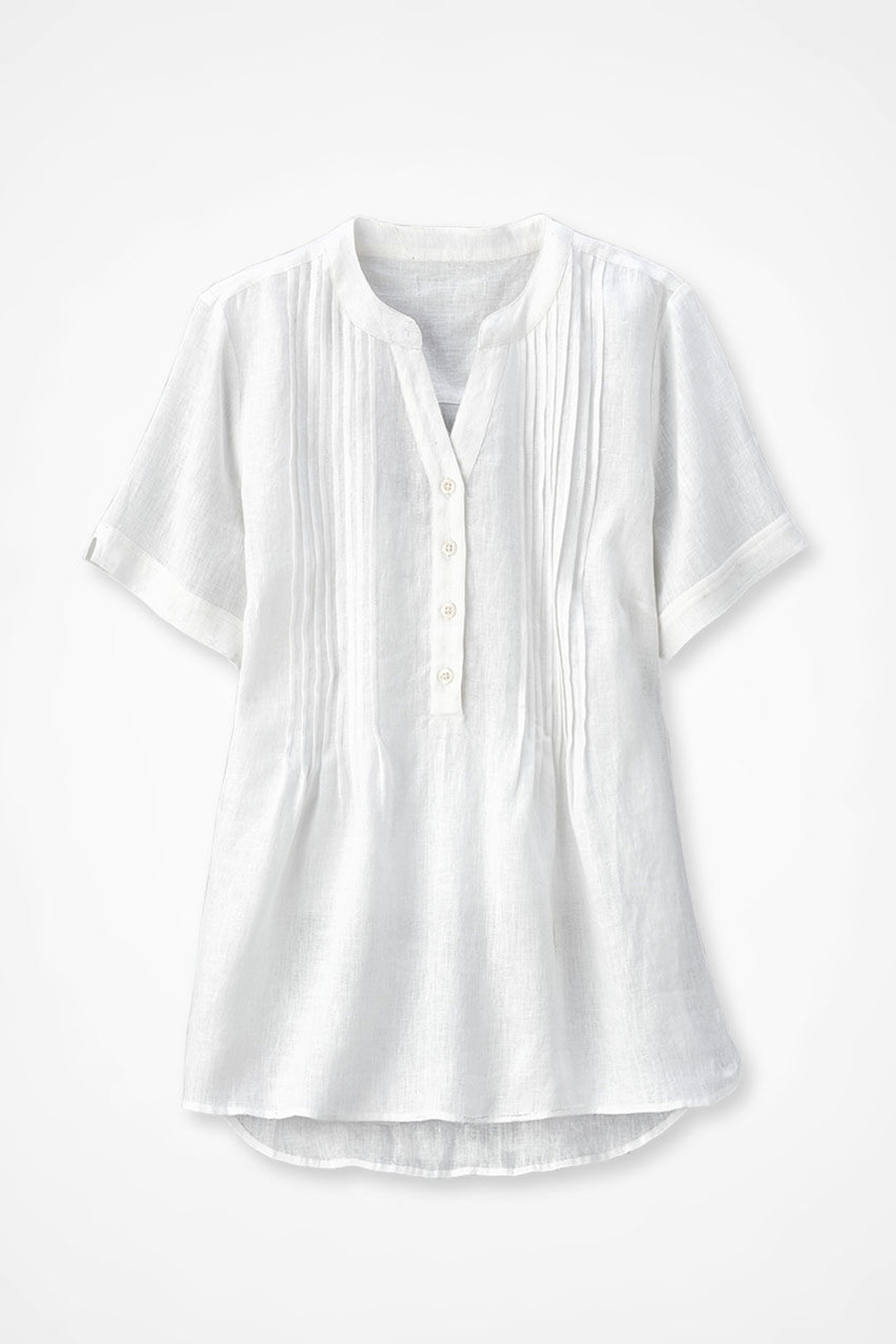 S/S Linen Tuck & Release Blouse
