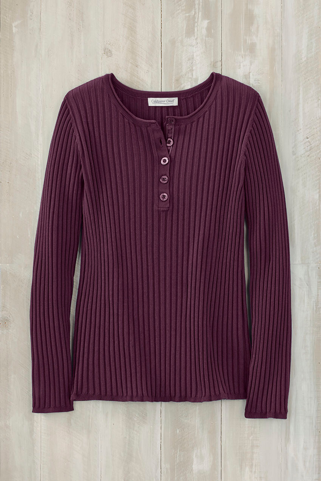 Ribbed Henley Sweater