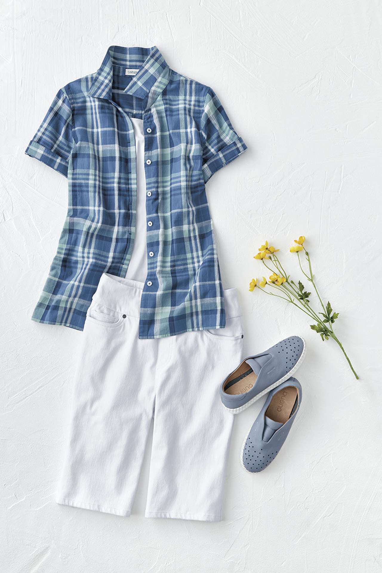 Madras Button-Front Shirt