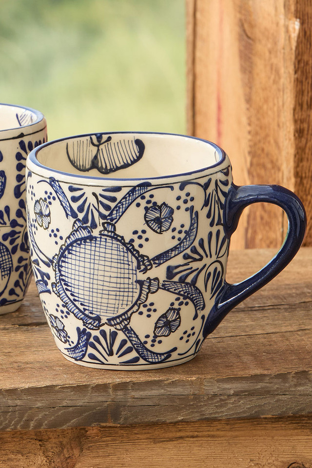 Encantada Handpainted Pottery Mugs, Set of 2