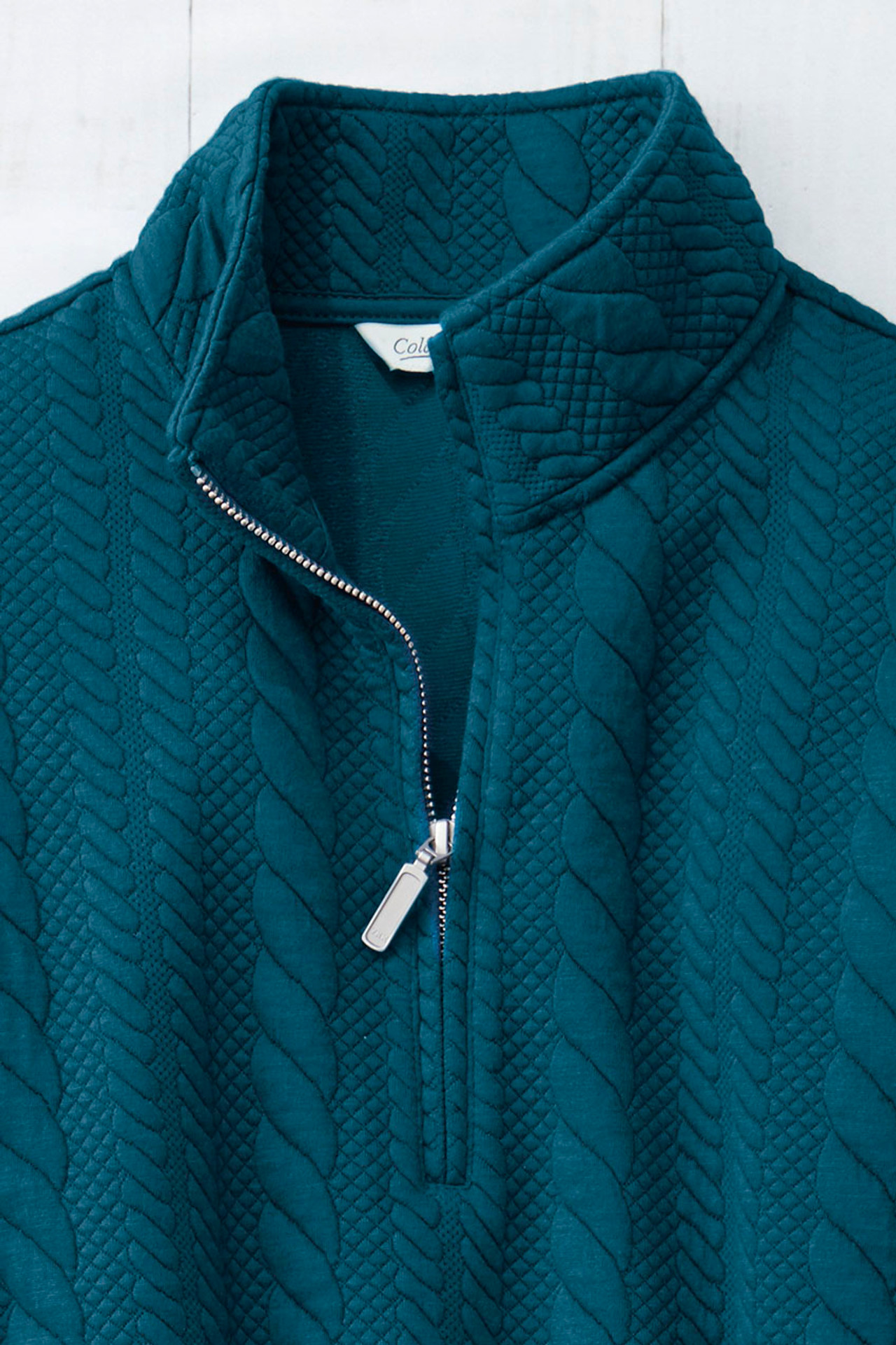 Cabled Quarter-Zip Tunic