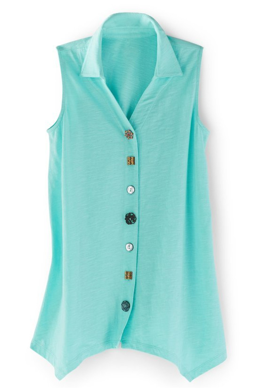 Danielle Button Sleeveless Tunic