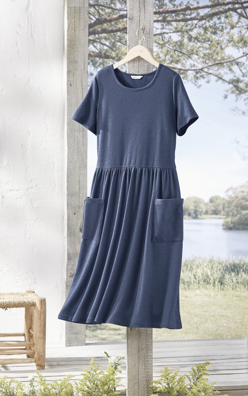 Slub-Knit Pocket Dress