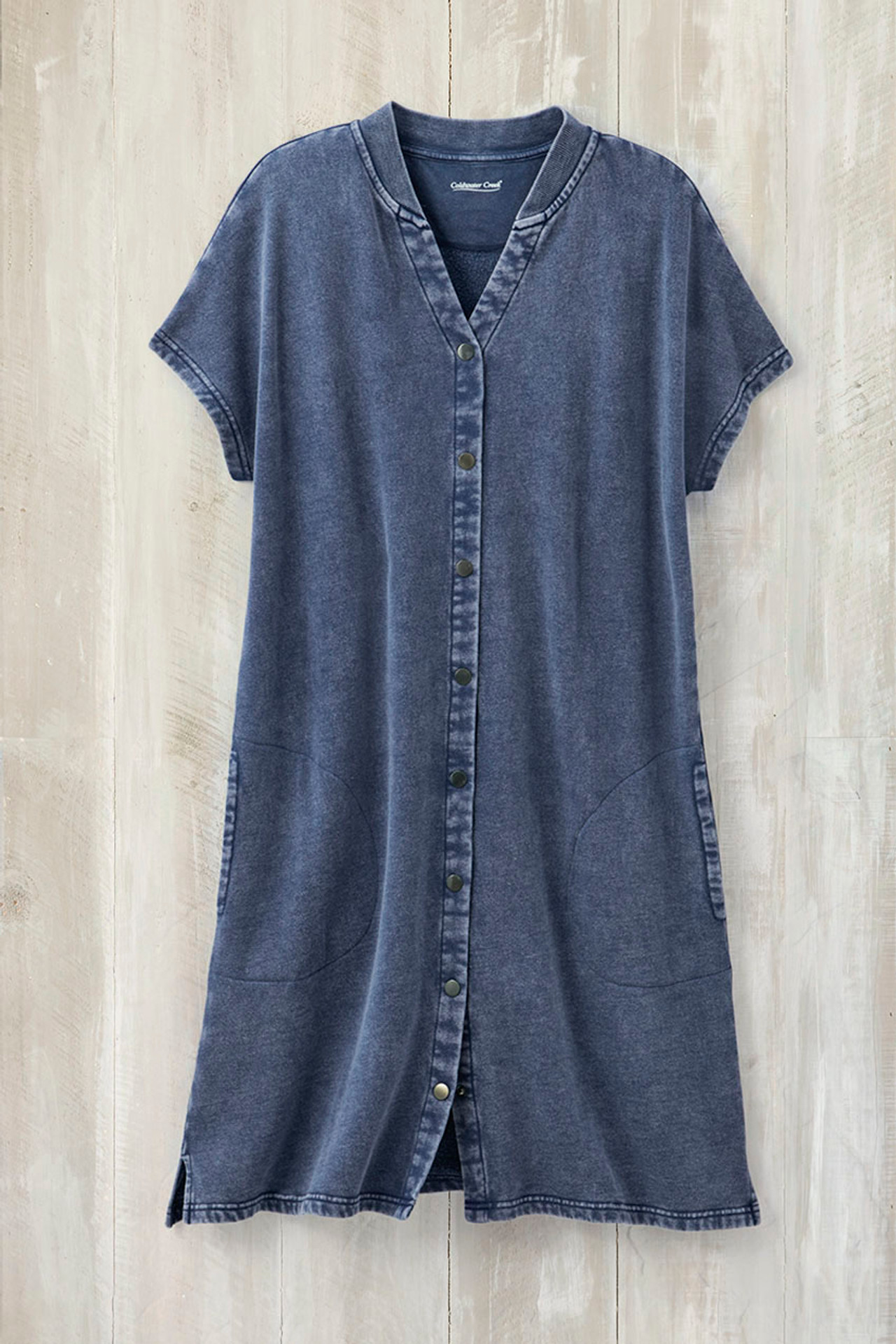 Short-Sleeve Colorwash Fleece Lounger