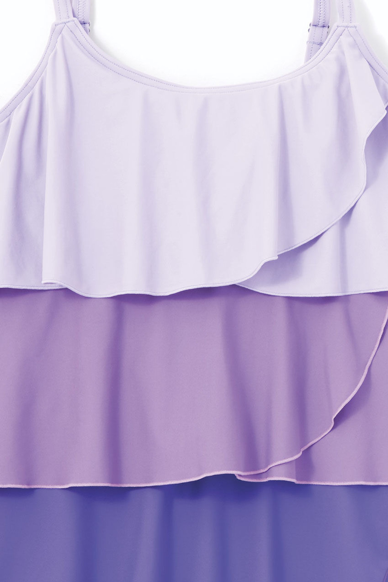 Colorblock Ruffled Tankini Top