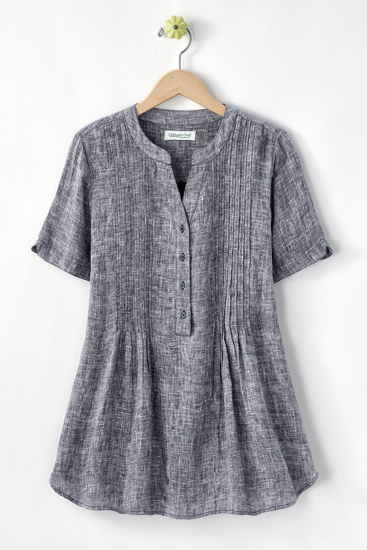 S/S Linen Tuck & Release Blouse