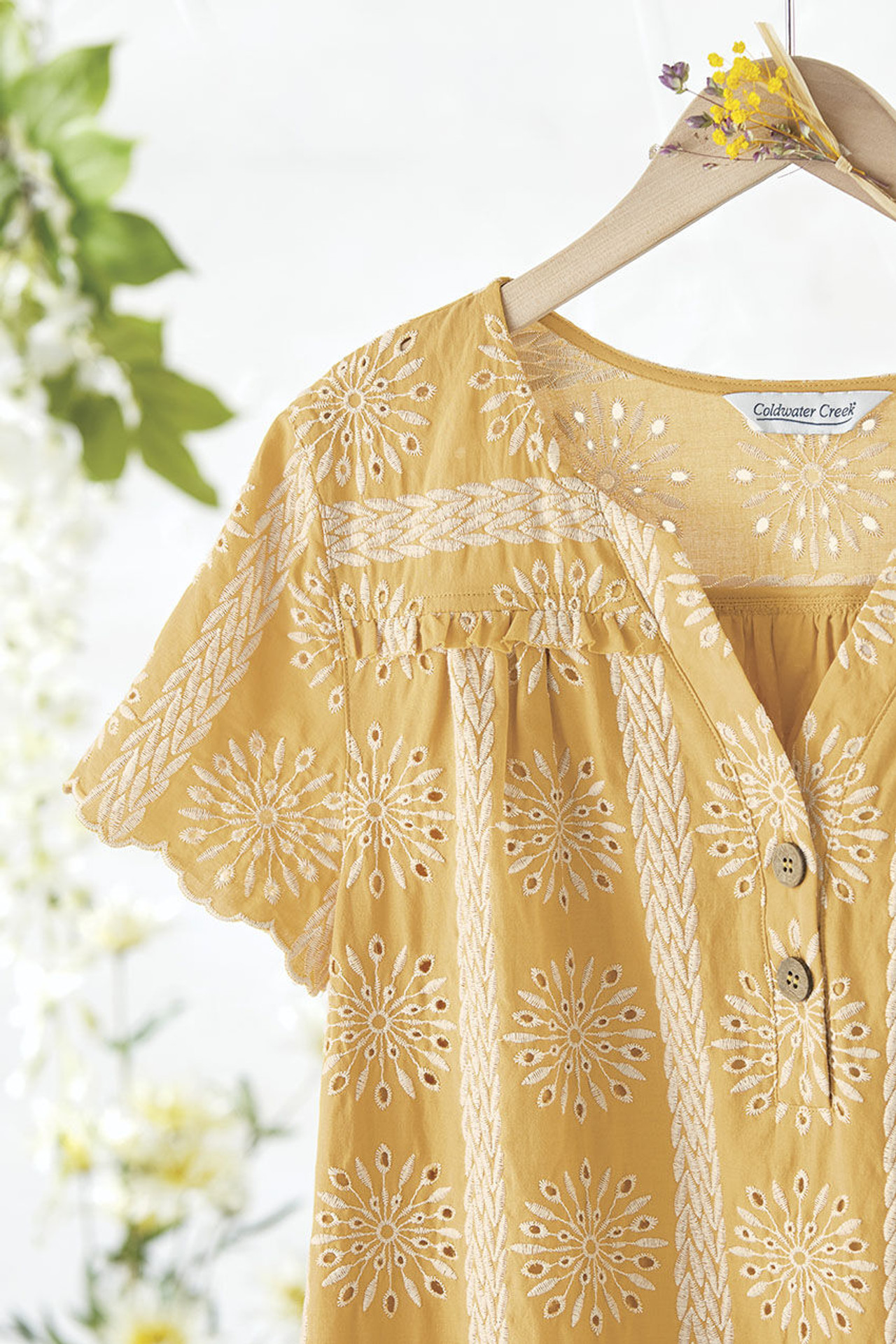 Wayward Daisies Eyelet Blouse