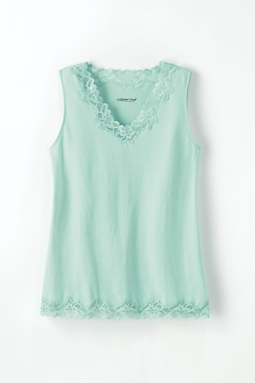 Longer Length Double Lace Tank