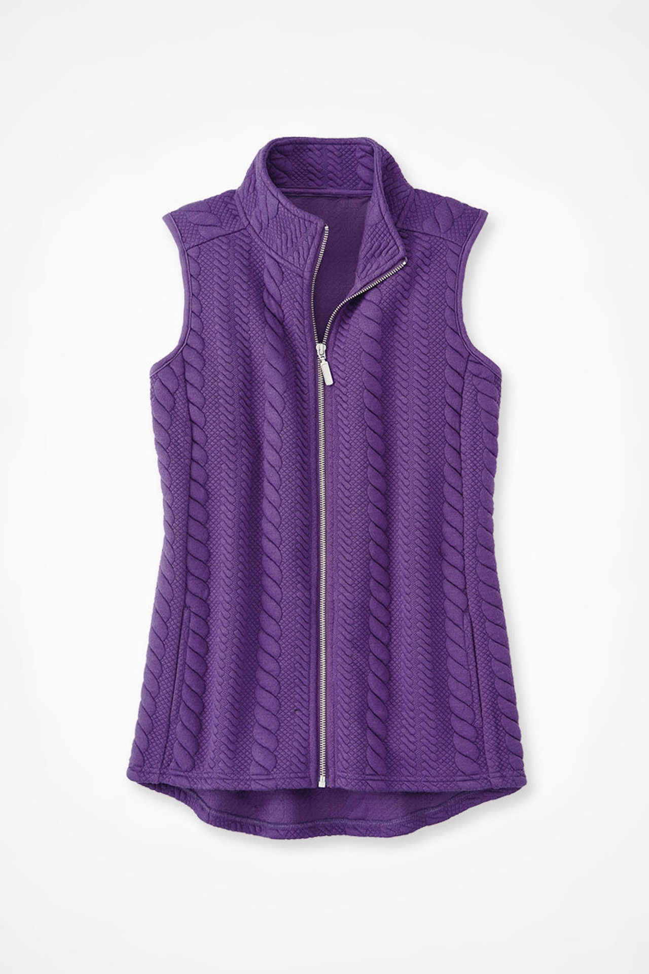 Curved Hem Cable Vest