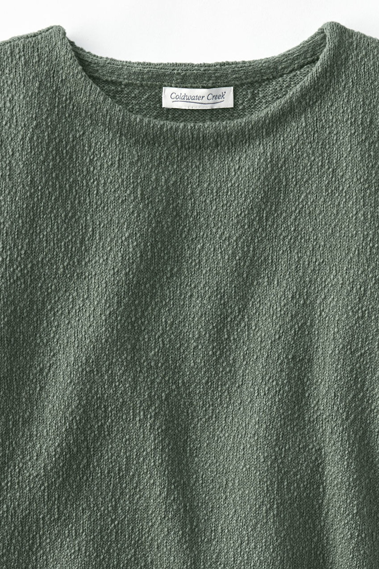 Cotton Slub Balletneck Sweater