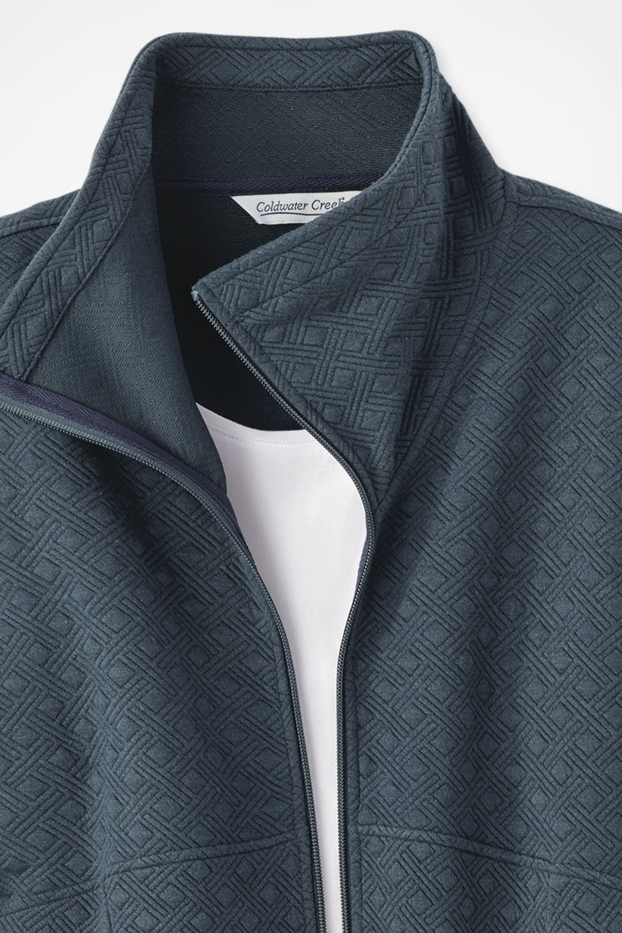 Textured Jacquard Zip Jacket