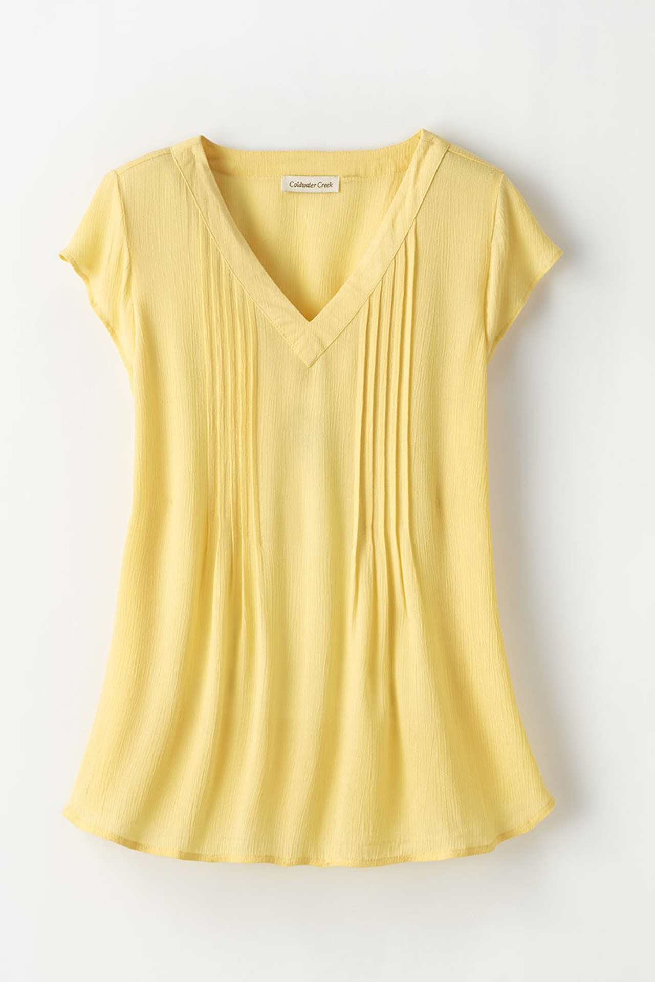 Solstice Tuck-and-Release Cap-Sleeve Blouse